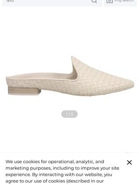 MIA Woven Pointed-Toe Slip-On Mule in Cream